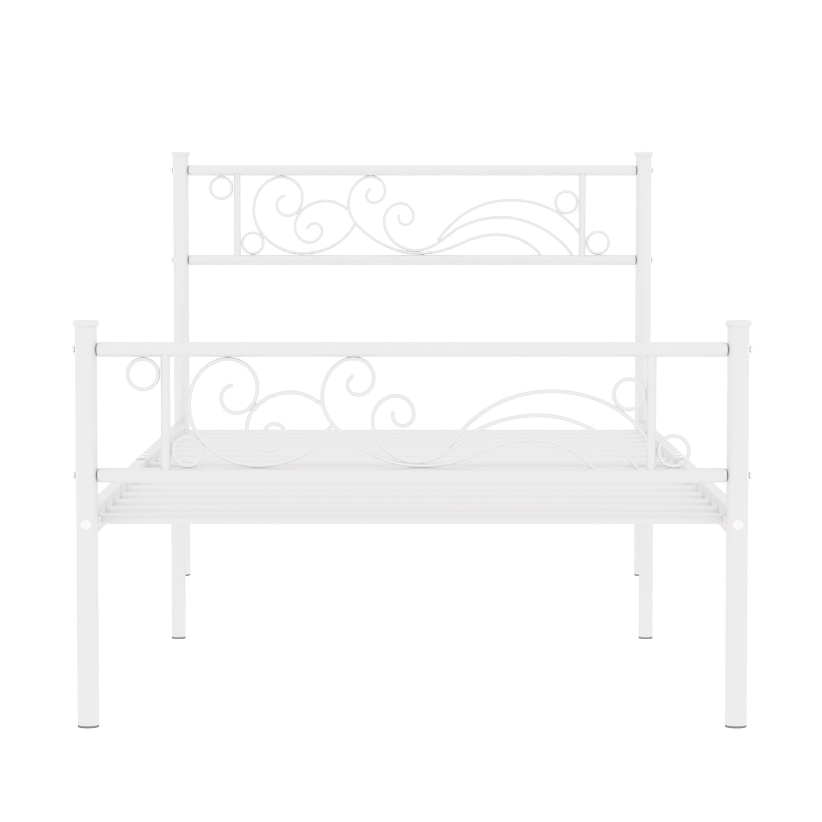 Weehom Twin Metal Bed Frame with Headboard Footboard, Platform Bed Frame Heavy Duty Mattress Foundation for Kids Teens Adults, White