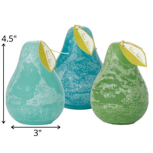 Sea Green Pear Candles Kit Set Of 3