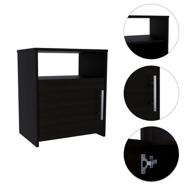 Modern Nightstand with 1 Open Shelf and 1 Door - - 37387782