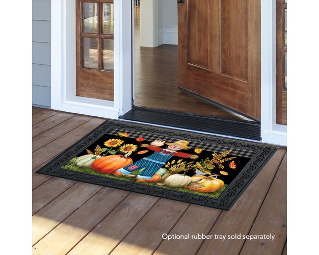 Briarwood Lane Friendly Scarecrow Autumn Doormat Pumpkins Owl Fal