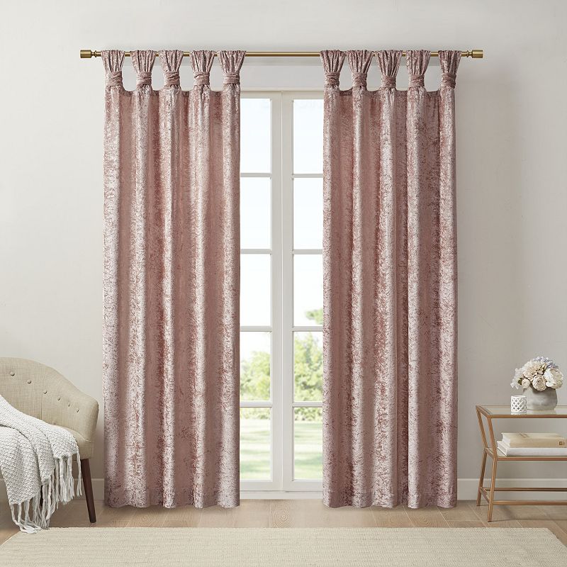 Intelligent Design 1-panel Isabel Light Filtering Velvet Cuff Tab Top Window Curtain