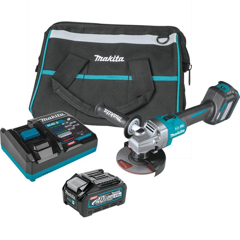 Makita 40V Max XGT Brushless Cordless 4-125 in. Angle Grinder Kit with Electric Brake AWS Capable (4.0Ah) GAG04M1