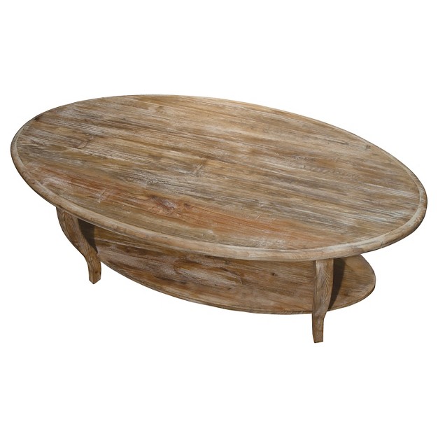 Oval Coffee Table Driftwood Rust Alaterre Furniture