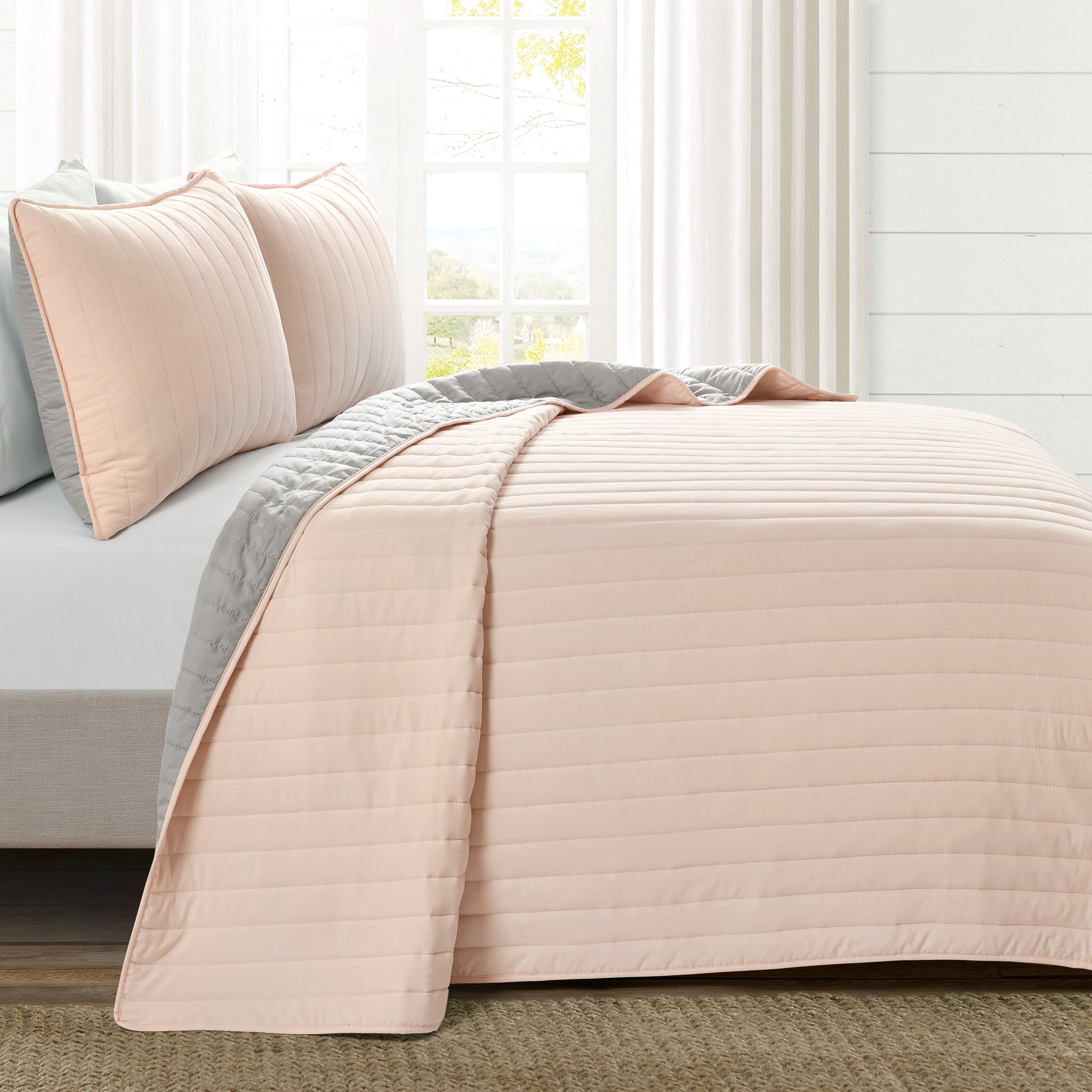 Soft Stripe All Season Quilt/Coverlet Set