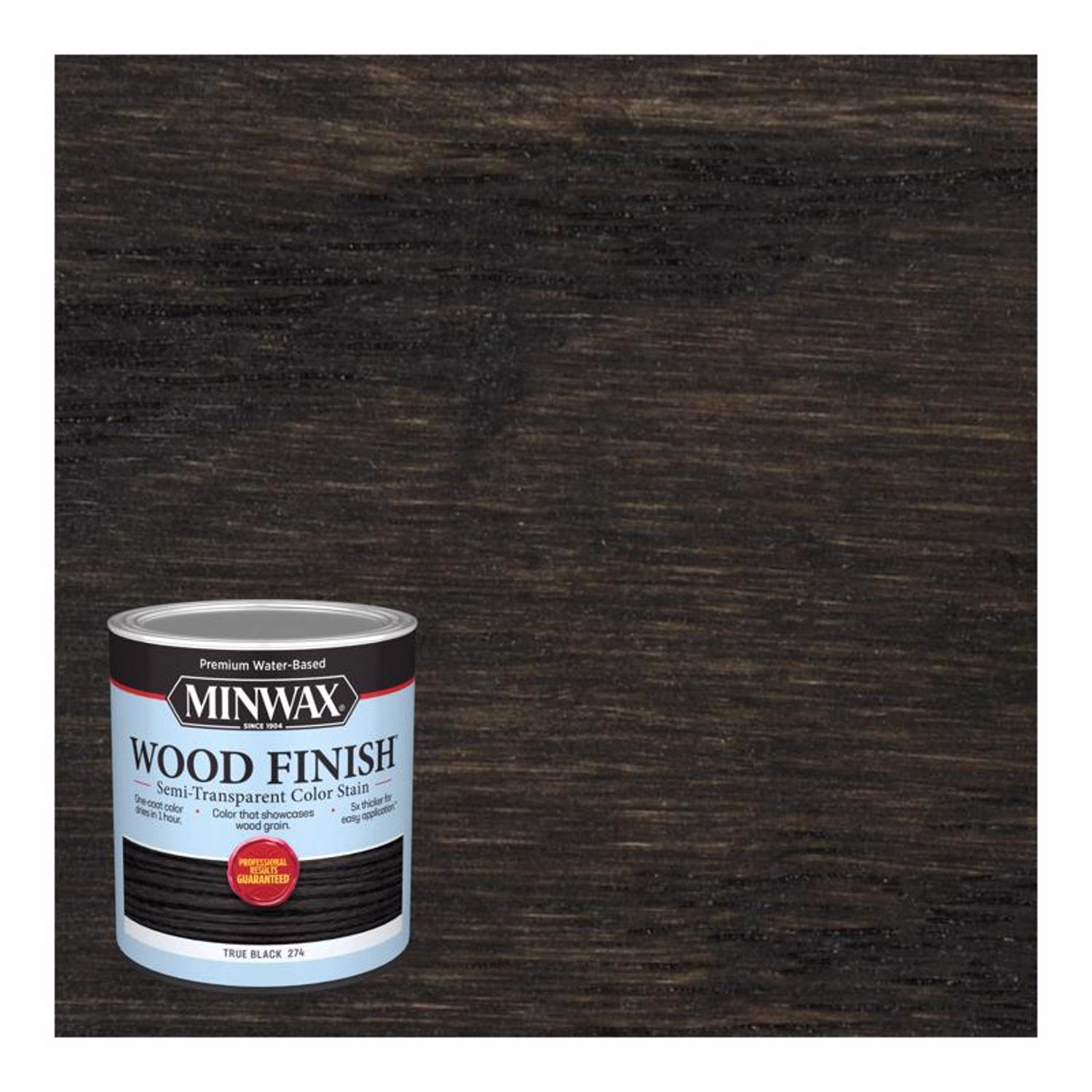 Minwax Wood Finish Semi-Transparent True Black Water-Based Acrylic Emulsion Wood Finish 1 qt