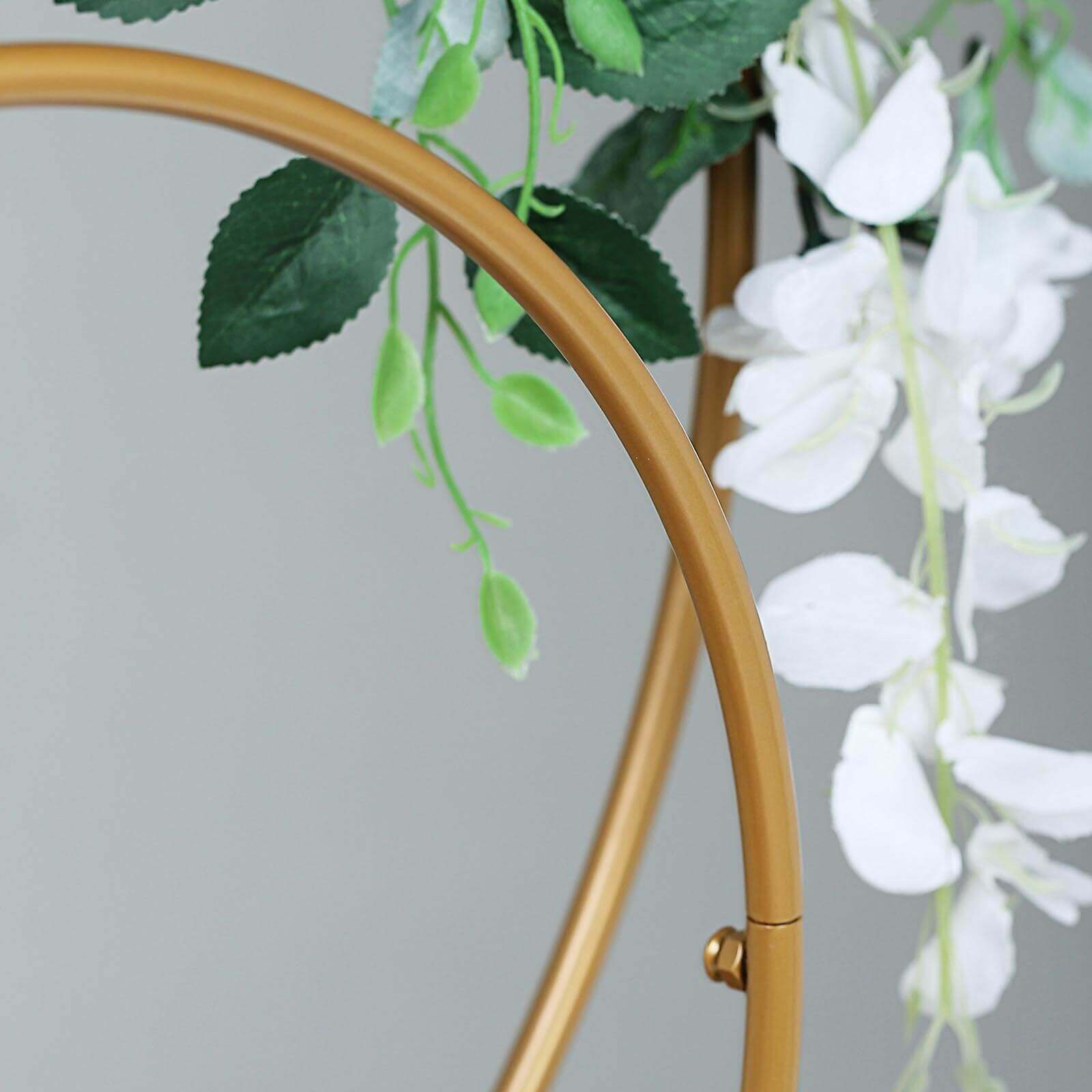 Gold Double Metal Hoop Wedding Centerpiece, Flower Stand 24