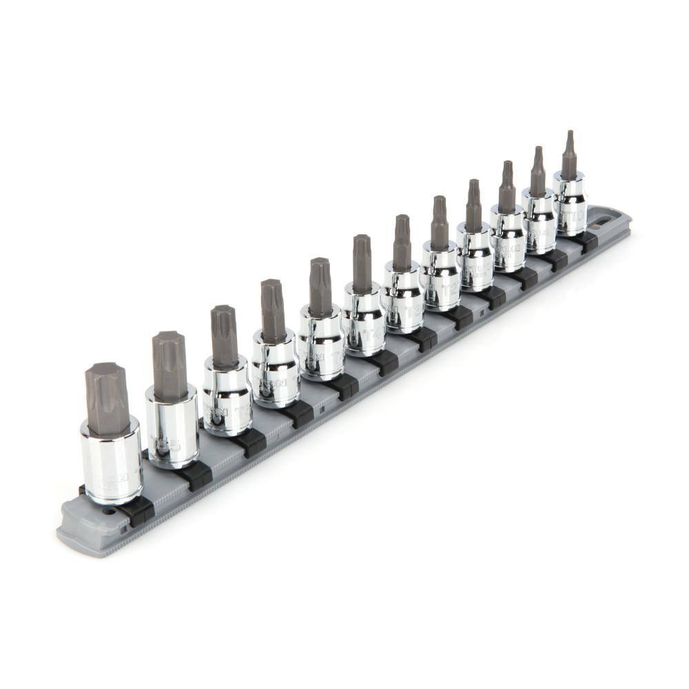 TEKTON 38 in. Drive Torx Bit Socket Set (12-Piece) SHB91103