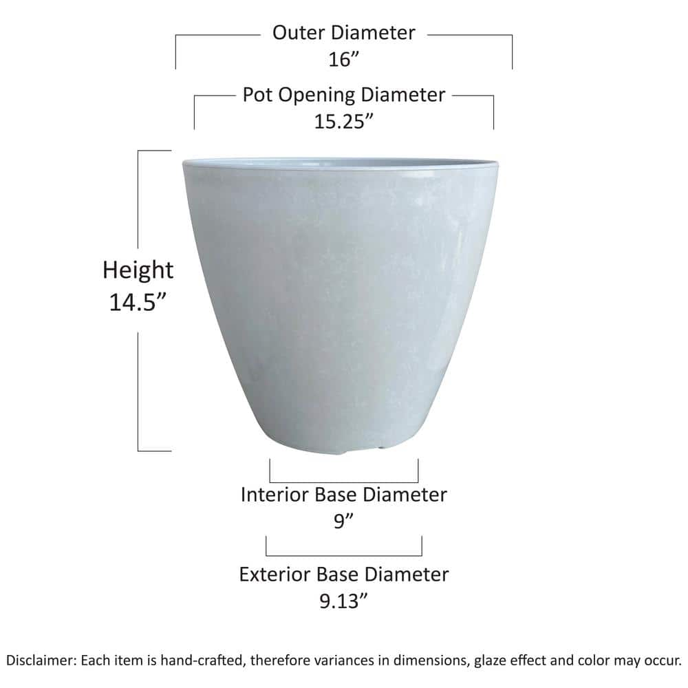 Trendspot 16 in. White Kurv Resin Planter (2-Pack) EPS00405N-16W2