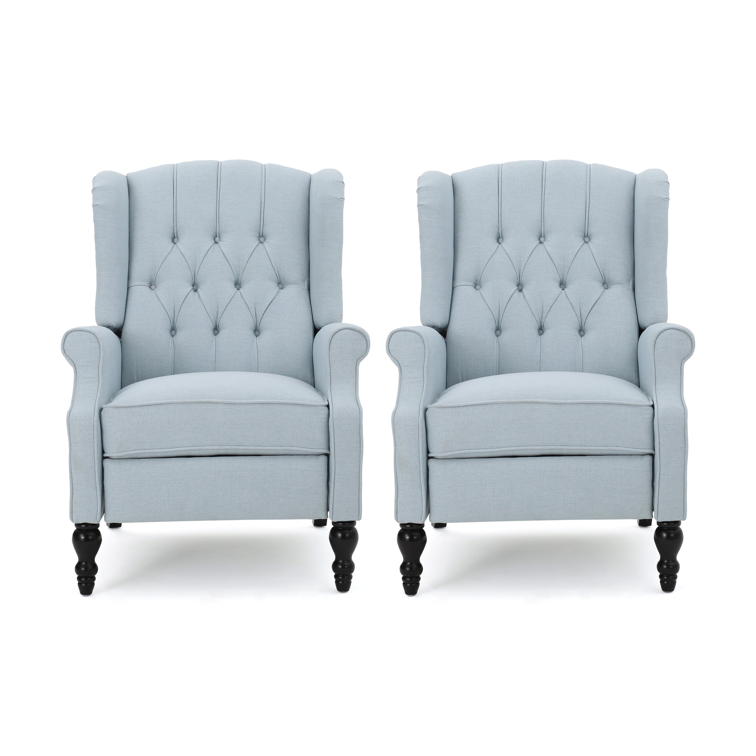 Elizabeth Contemporary Tufted Fabric Recliner (Set of 2)