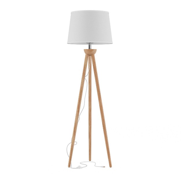 Tripod Floor Lamp includes Led Light Bulb Modern Wood