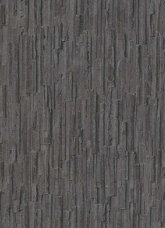 Brooke Faux Bark Wallpaper in Black design by BD Wall