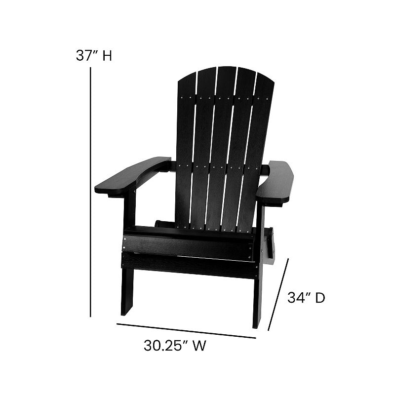 Flash Furniture Charlestown Folding All-Weather Adirondack Chair and End Table 3-piece Set