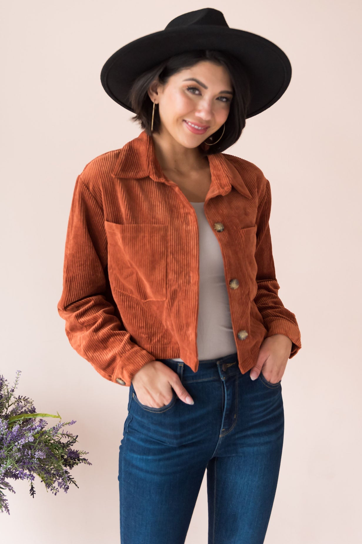 Trendy Vibes Modest Corduroy Jacket