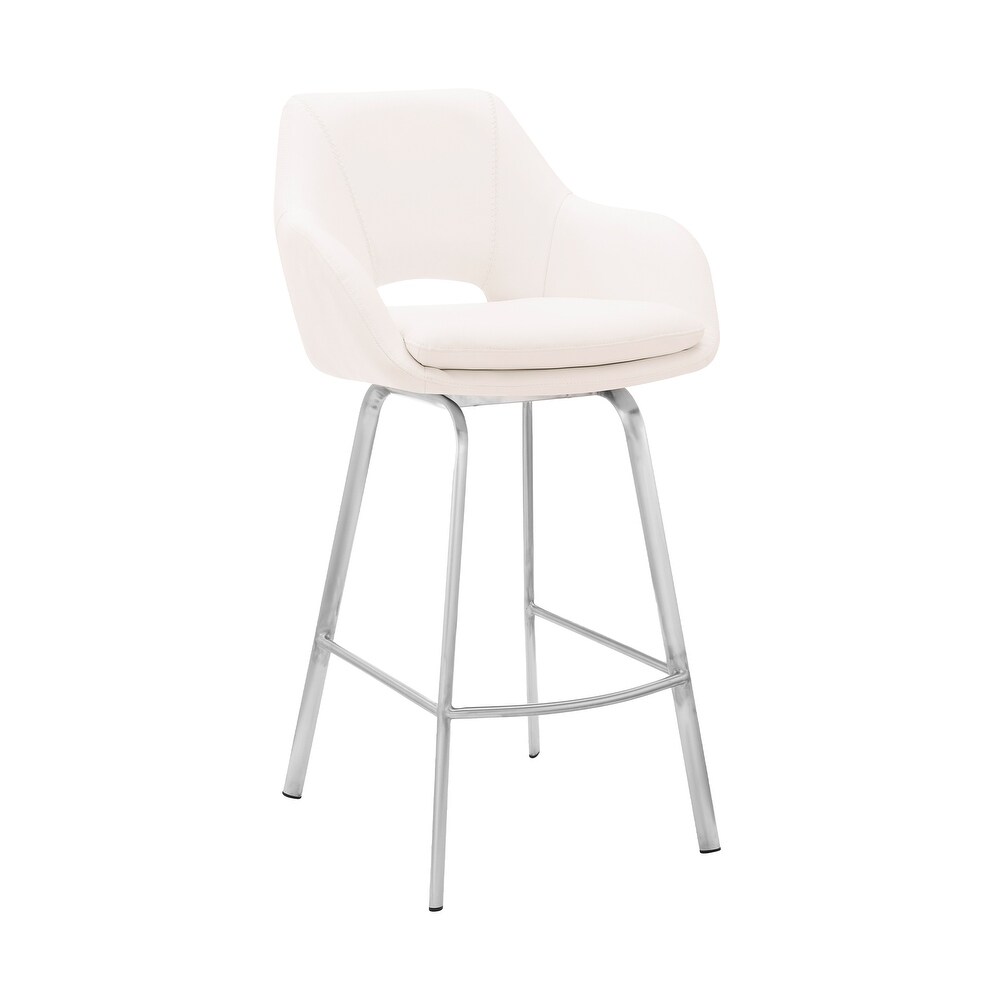 Aura Faux Leather and Metal Bar Stool