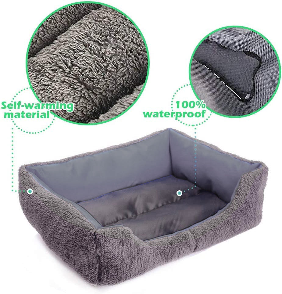 PinkSheep Dog Bed Pet Dogs Cat Beds for Small Medium Cats Dogs Gray