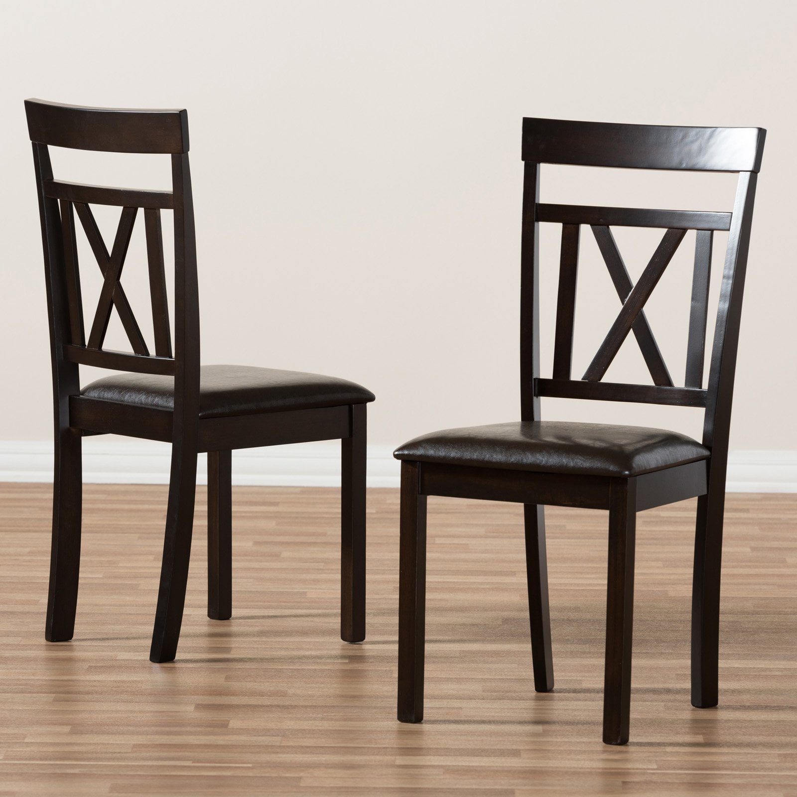 Baxton Studio Rosie Cross Back Dining Side Chair - Set of 2