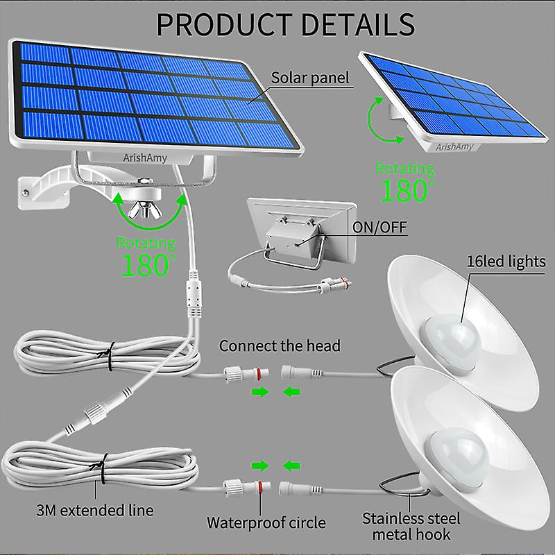 New Solar Garden Pendant Lights Double Single Head Indoor Outdoor Solar Hanging Lamp With White Warm Light Waterproof Ip65