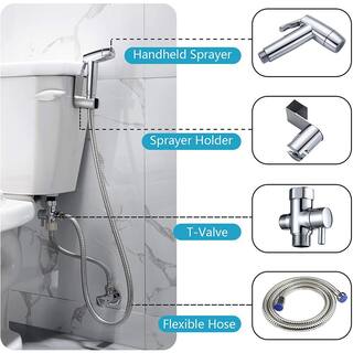 ruiling ABS Hand-held Bidet Toilet Sprayer Set in Silver ATK-186