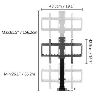 VEVOR Motorized TV Lift Stroke Length 35 in. Motorized TV Mount Fit for 32-65 in. TV Lift with Height Adjust 28.7-64.2 in. DSZJ37-65YC000001V1