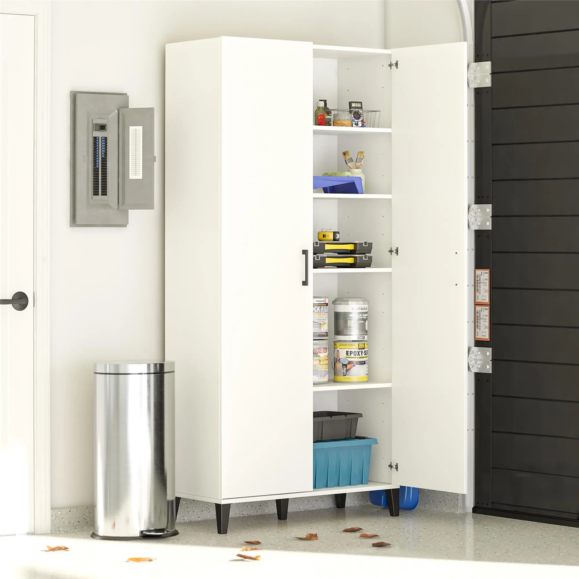 Flex White Tall Storage Cabinet