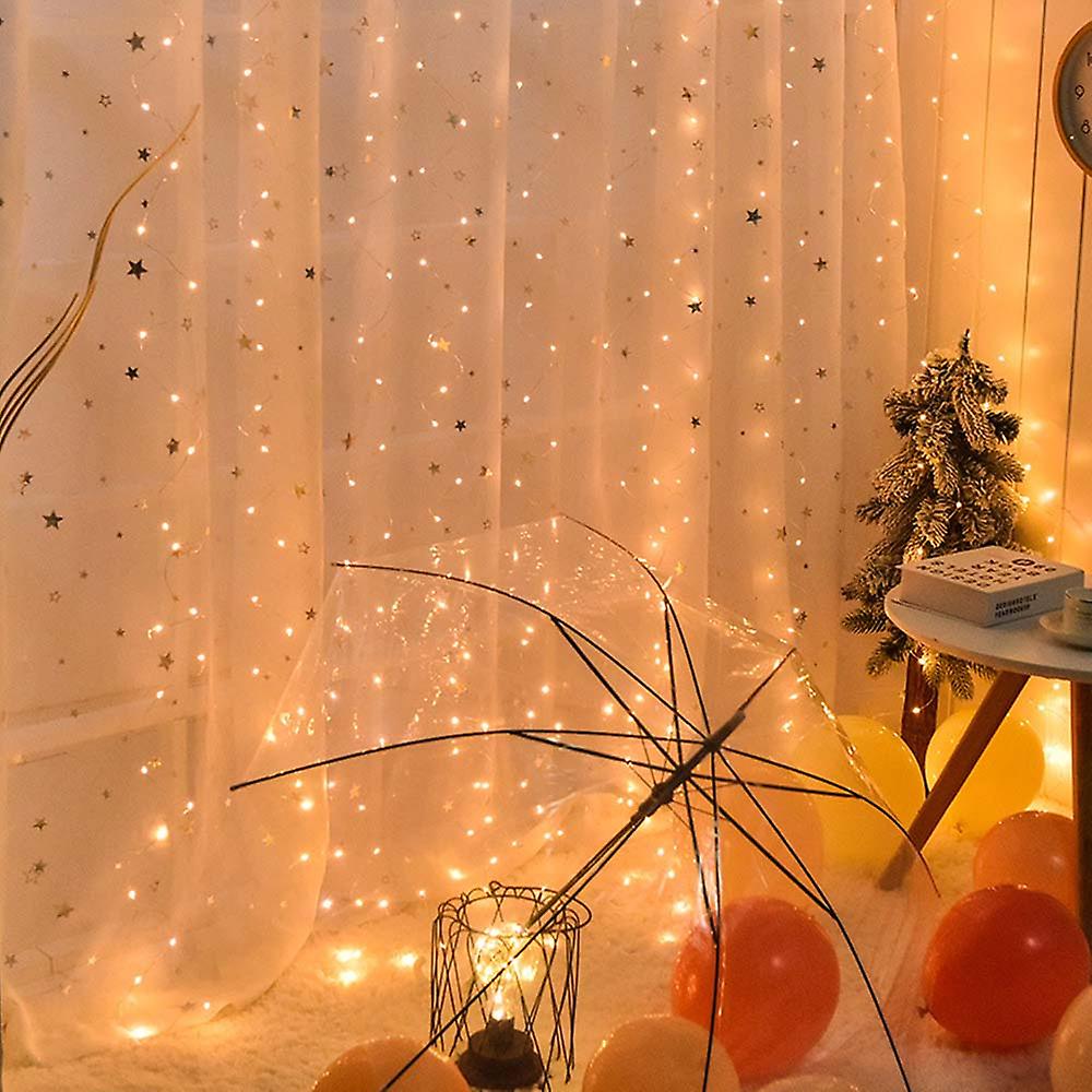 3*3-m 300 L-eds Curtain Lamp Usb Soft Wire Full Curtain Starry Light Christmas String Light No.326662