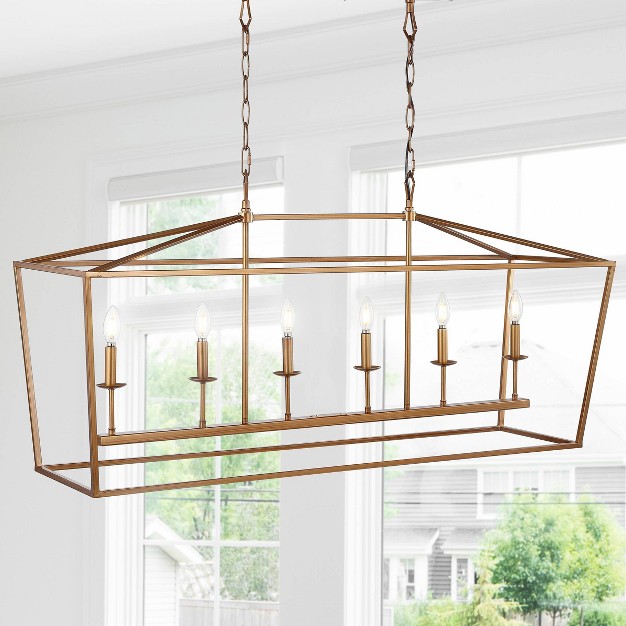 Led Metal Pagoda Linear Lantern Pendant Jonathan Y