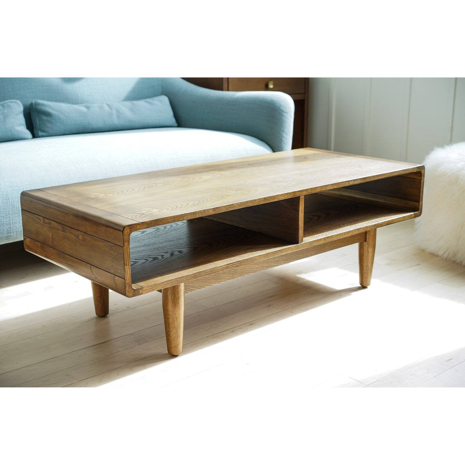 Posh Pollen Dexter Rectangle Wood Brown Coffee Table - Deco Walnut