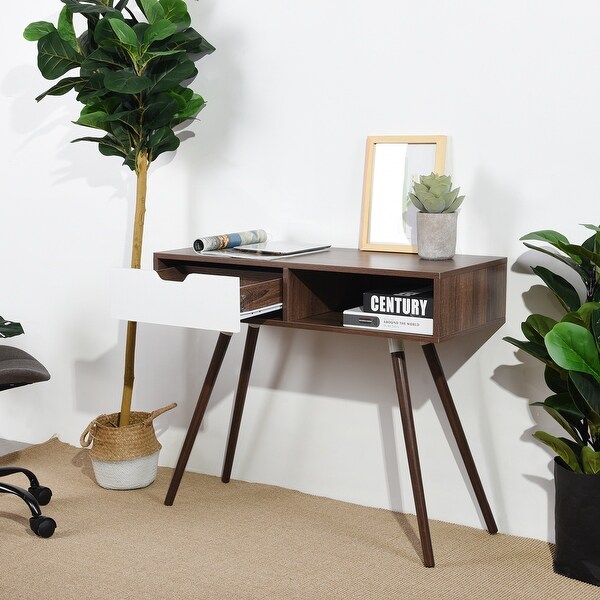 Carbon Loft Wasden Mid-century Console Table with Drawer Open Shelving