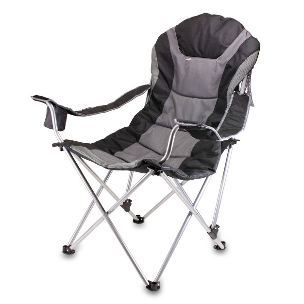 Picnic Time Reclining Camp Chair With Carrying Case Black