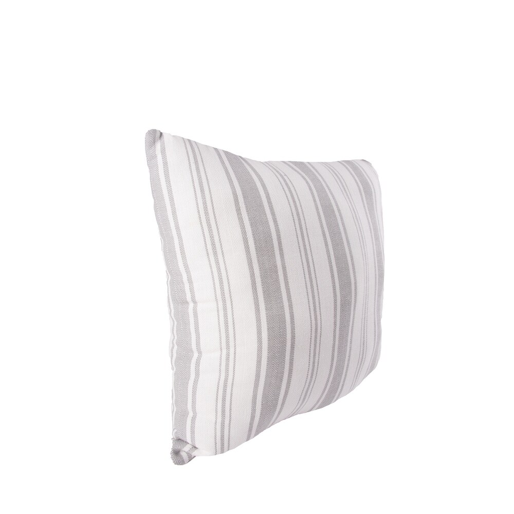 Savannah Stripe Gray Throw Pillow