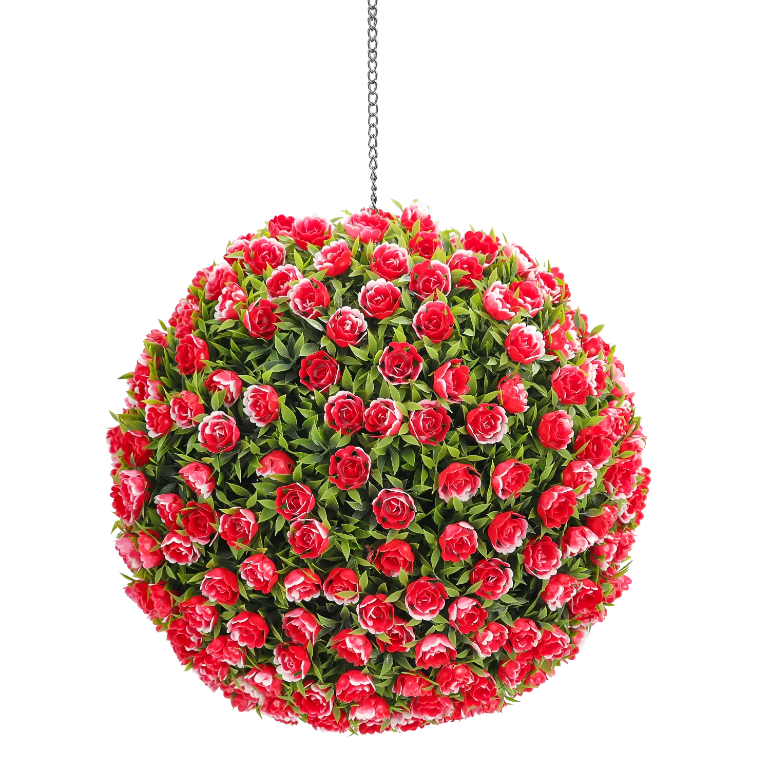 Q15A Wedding Supplies Faux Plant Ball Plastic Red Rose Hanging Artificial Flower Ball for Party Decor