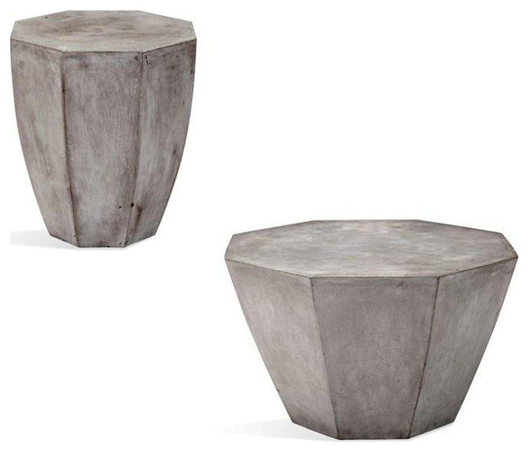 Concrеtе Octagonal Coffее Tablе   Babaloo   Industrial   Coffee Tables   by Sideboards and Things  Houzz