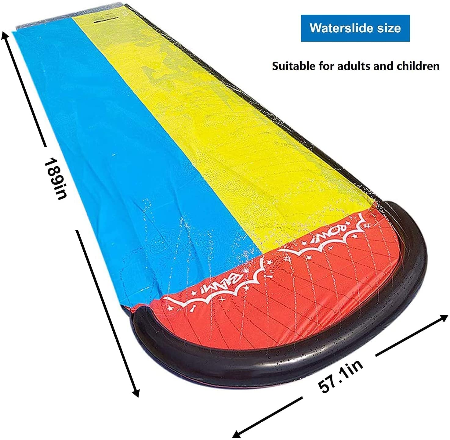 Slip and Slide Water Slide for Kids Adults, Garden Backyard Giant Racing Lanes and Splash Pool, Outdoor 16FT Water Slides with Crash Pad Outdoor Water Toys, Summer Outdoor Water Toys Waterslide