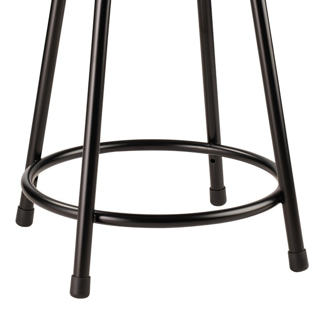 National Public Seating 6400 Series Heavy Duty 18 Inch Steel Stool With Vinyl Padded Seat Supports Up To 300 Pounds Black Frame And Legs