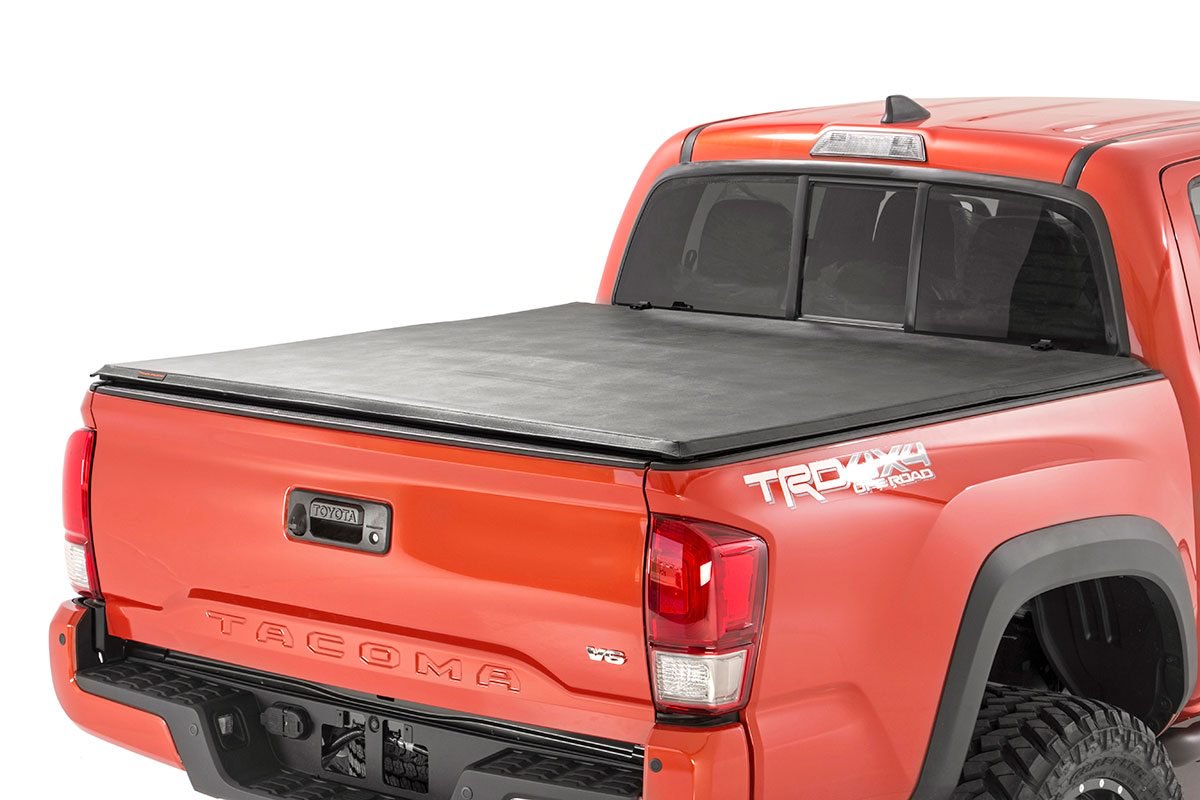 Rough Country Soft Tri-Fold Bed Cover for 16-23 Toyota Tacoma | 5' - RC44716501