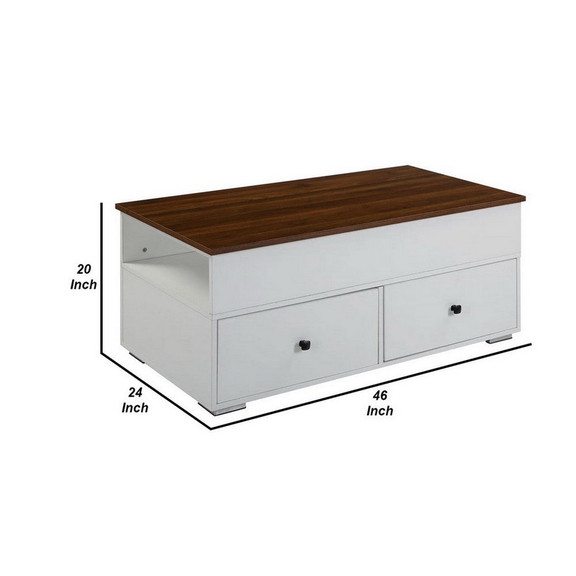 Benjara BM276267 46 Inch Wood Coffee Table  Lift T...