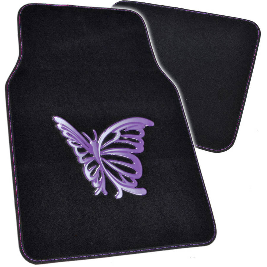 Purple Butterfly Car Floor Mats， 4 Piece Design Mats