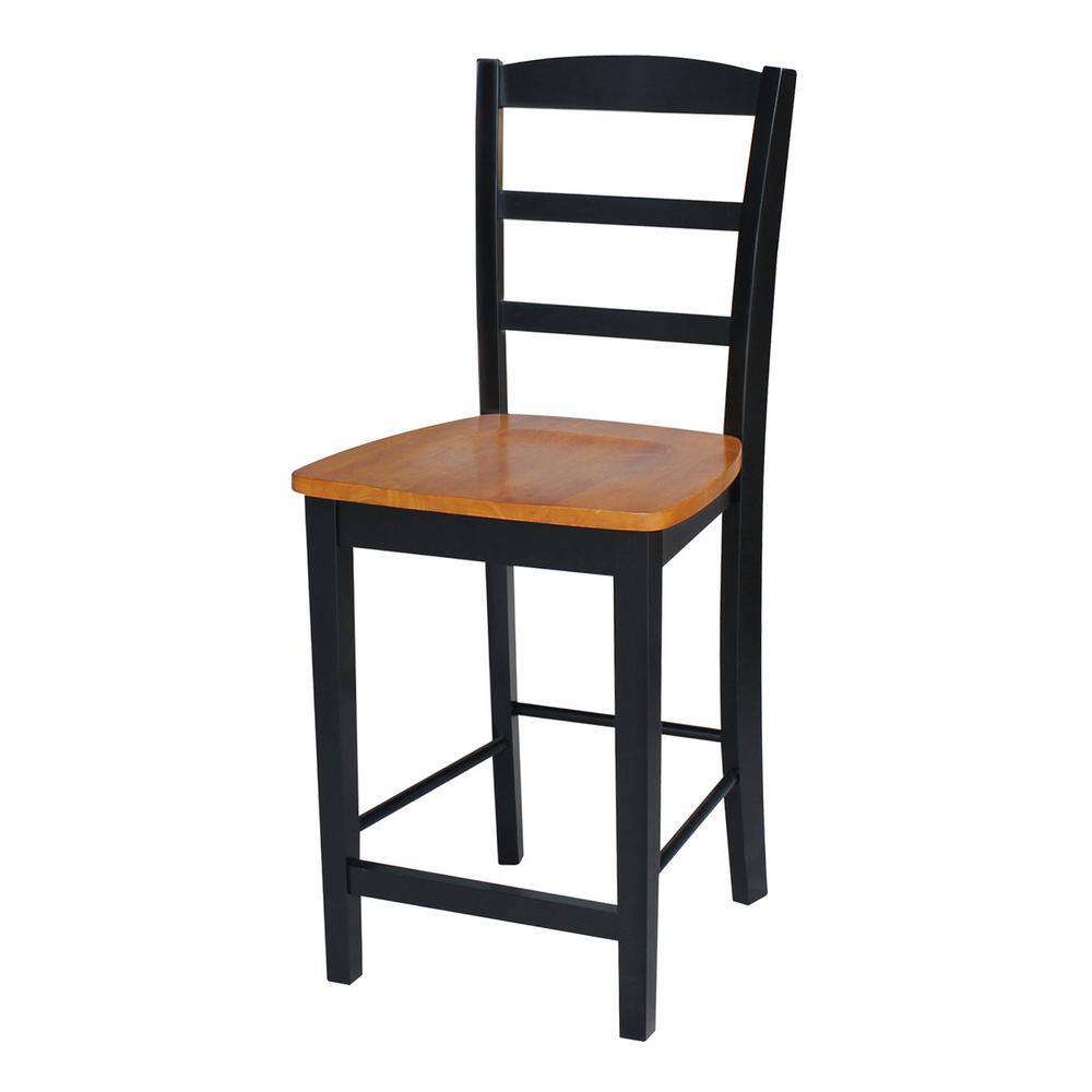 International Concepts Madrid 24 in. Black and Cherry Bar Stool S57-402