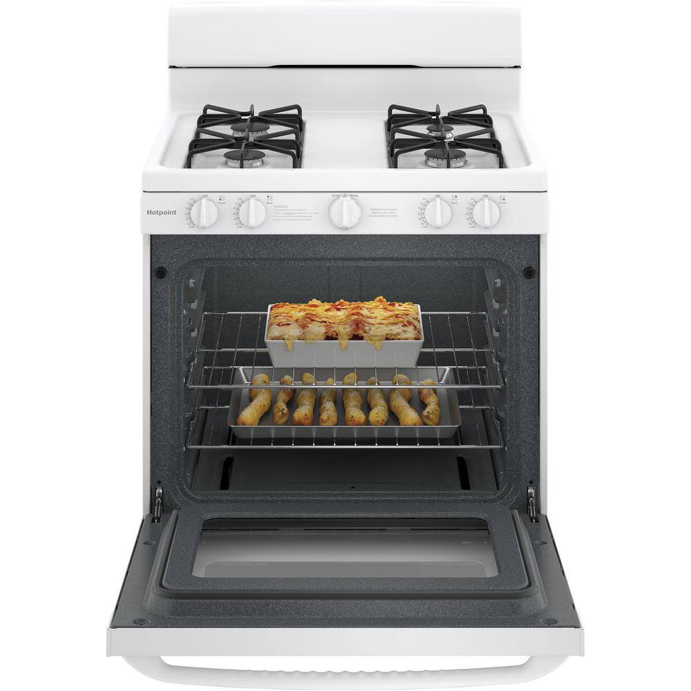 Hotpoint 30 in. 4.8 cu. ft. Gas Range in White RGBS200DMWW