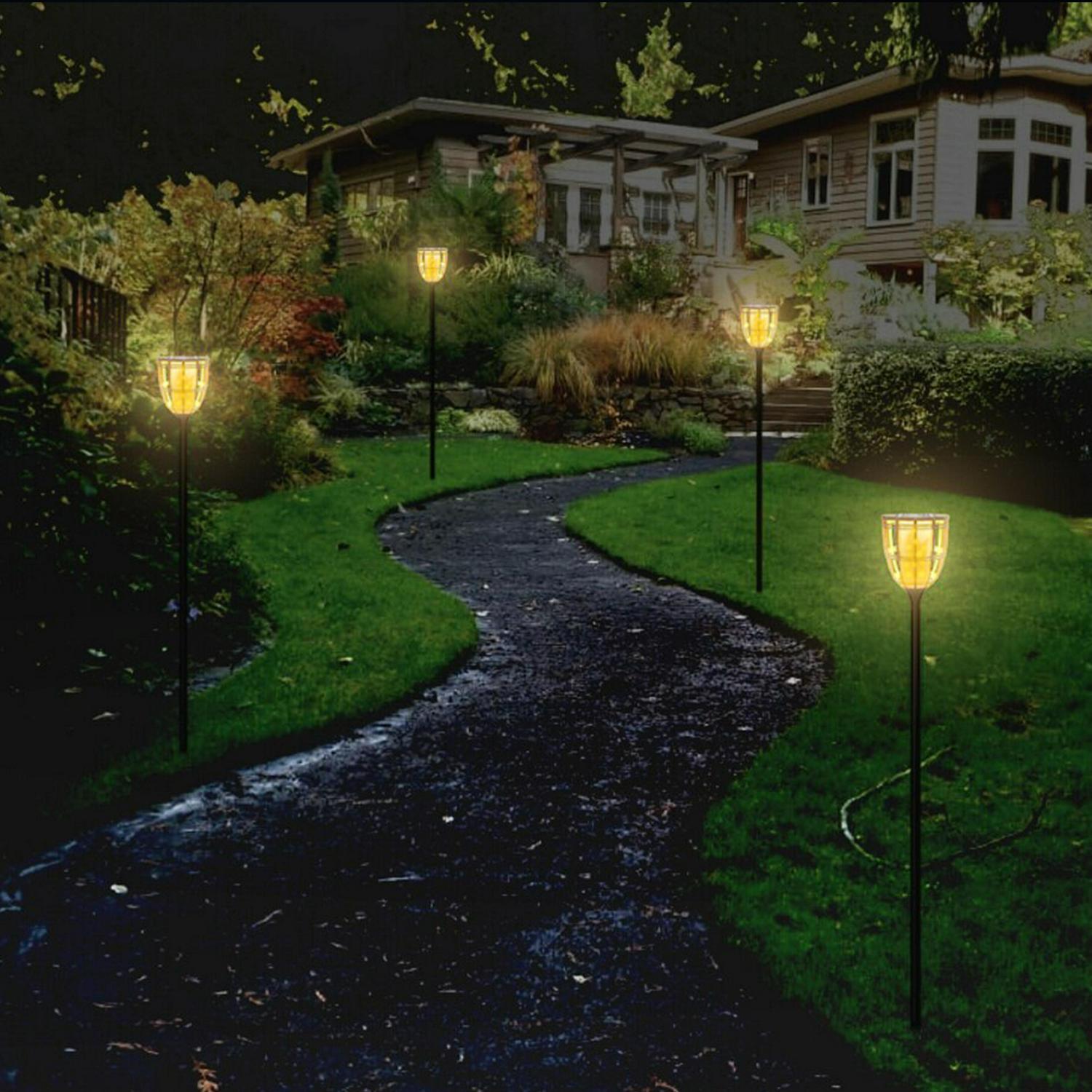 Techko Solar 3-in-1 Multi-Functional Torch Lights  Flame or Still Lighting (2 Pack)