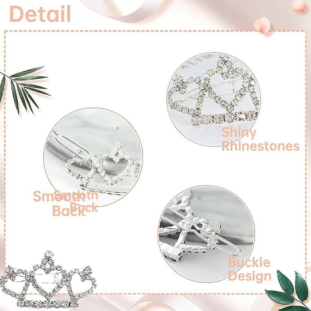 5pcs Crystal Rhinestone Hair Clip Hairdressing Hair Accessories Dog Headwear Pet Grooming Products