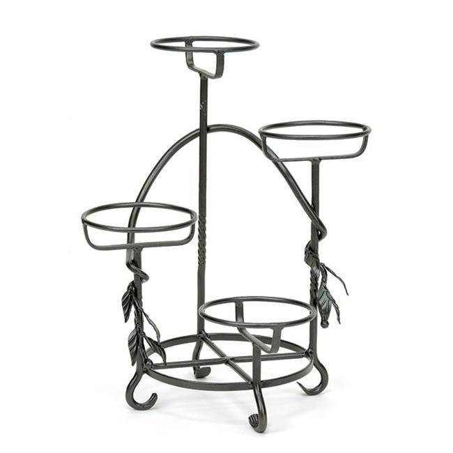 Achla FC05 15 W x 18  H Cascading Plant Stand in Graphite Powder Coated  Crowdfused