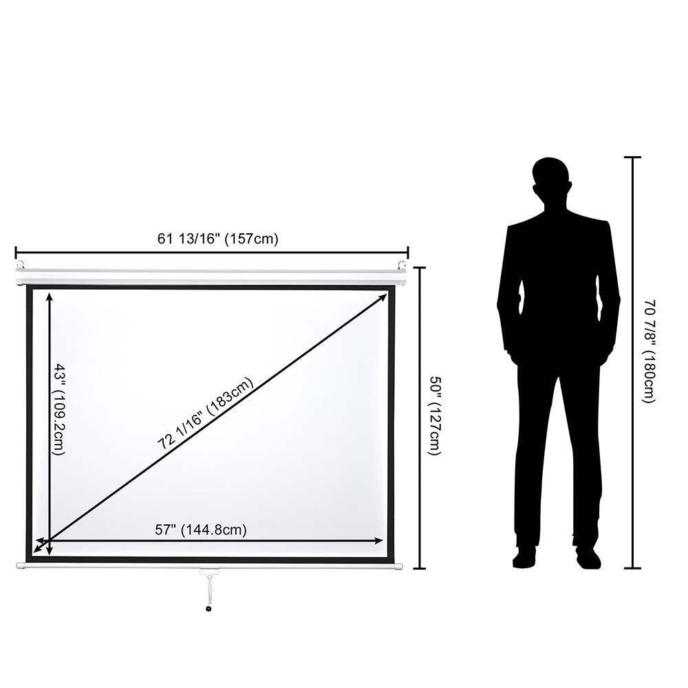 InstaHibit 4:3 Retractable Manual Projection Screen 72