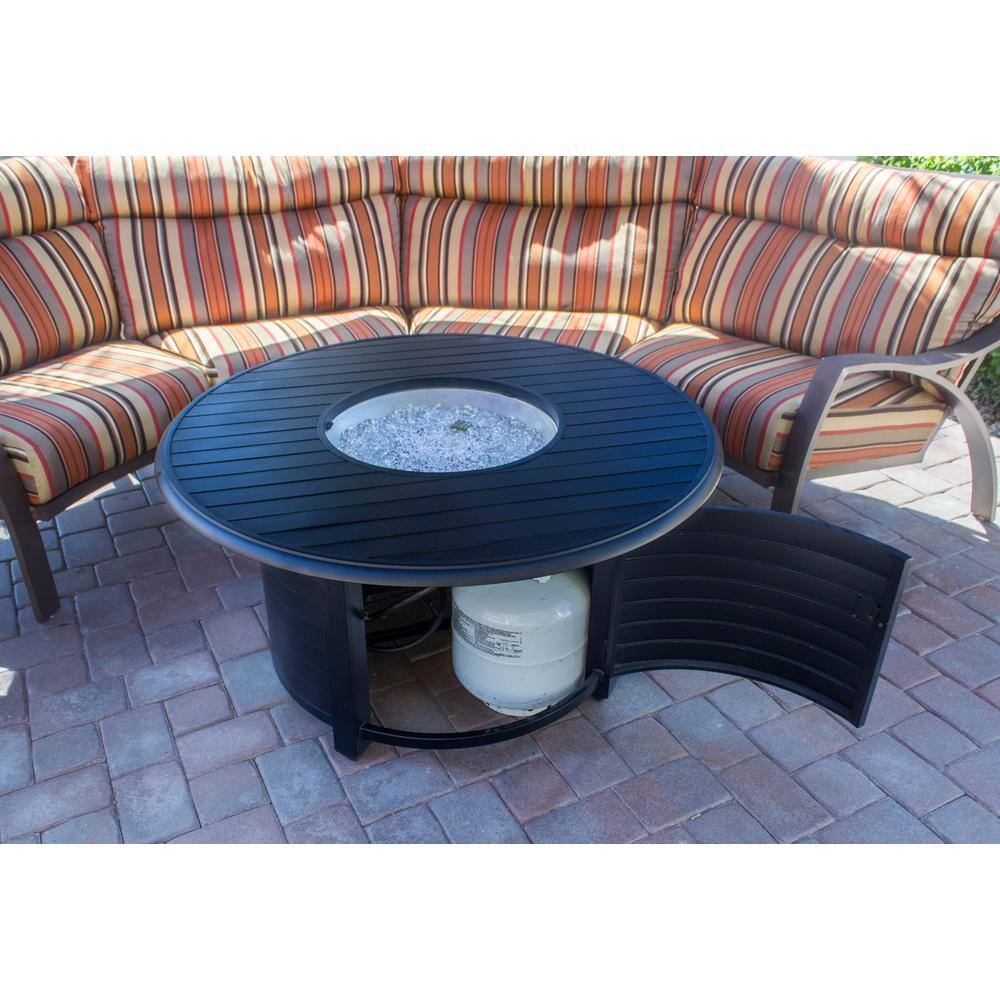 AZ Patio Heaters 22 in. Cast Aluminum Round Slatted Fire Pit F-1350-FPT