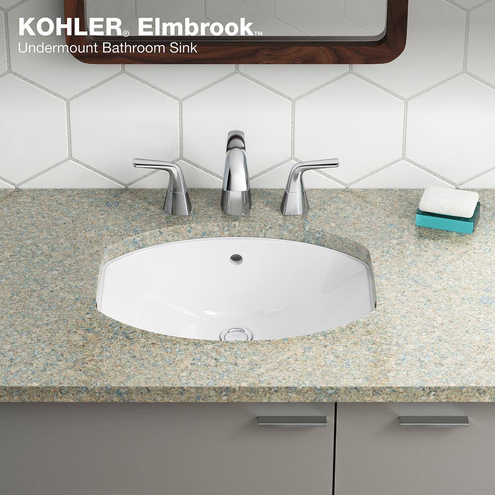 KOHLER Elmbrook Undermount Bathroom Sink in White K-R3904-0