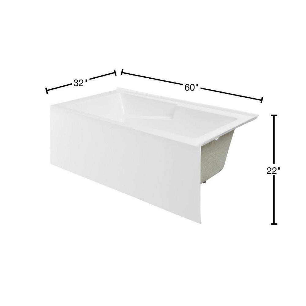 Swiss Madison Claire 60 in. Acrylic Right-Hand Drain Rectangular Alcove Bathtub in Glossy White SM-AB571