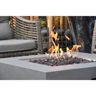 Modeno Westport 34 in. x 14 in. Square Concrete Natural Gas Fire Table in Light Gray OFG135-NG