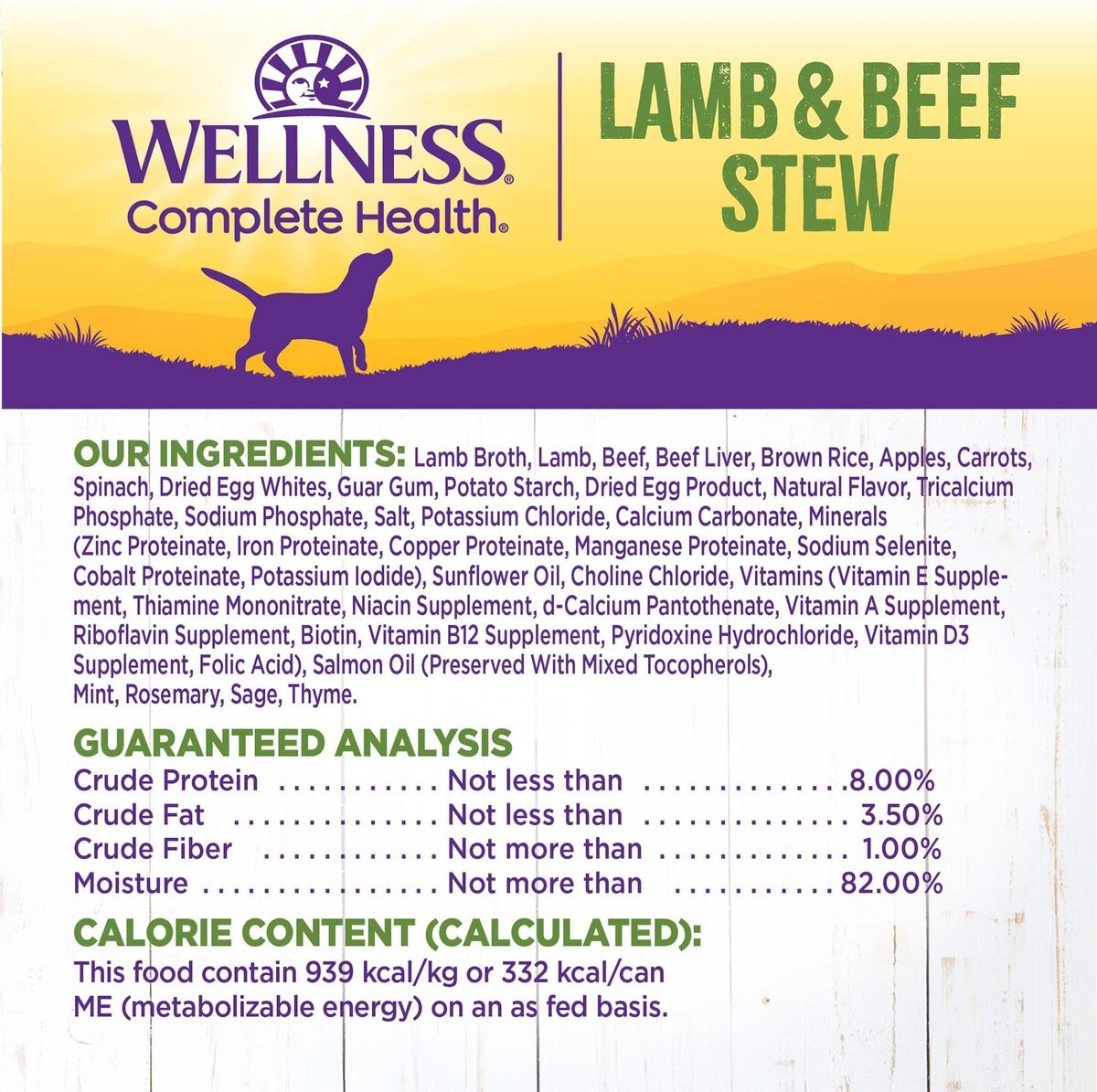 Wellness Lamb and Beef Stew with Brown Rice and Apples Canned Dog Food