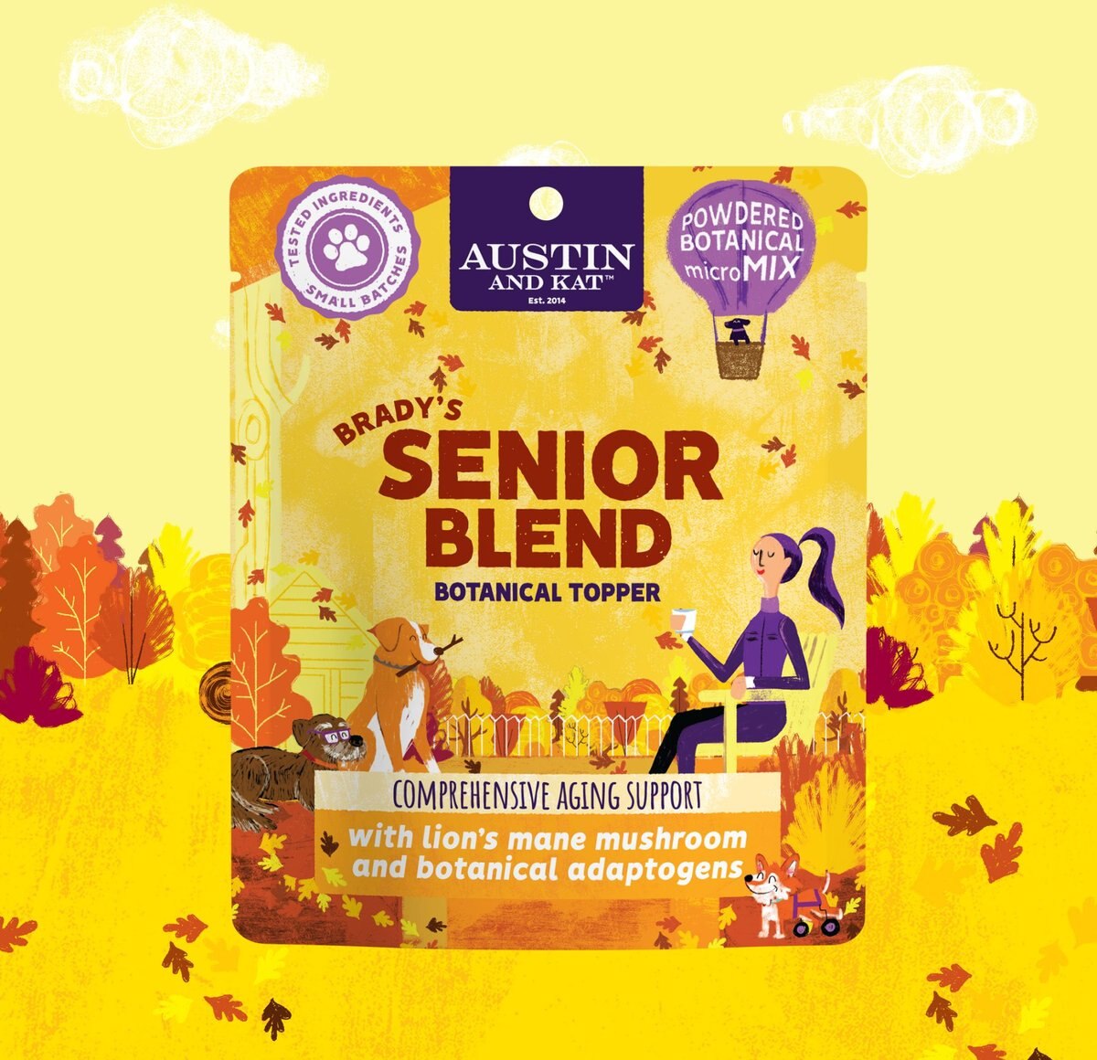 Austin and Kat Brady's Senior Blend Dog and Cat Supplement， 2.90-oz bag