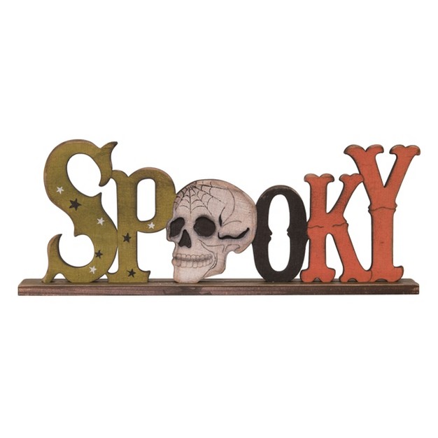 Transpac Wood 13 4 In Multicolor Halloween Spooky Skull Decor